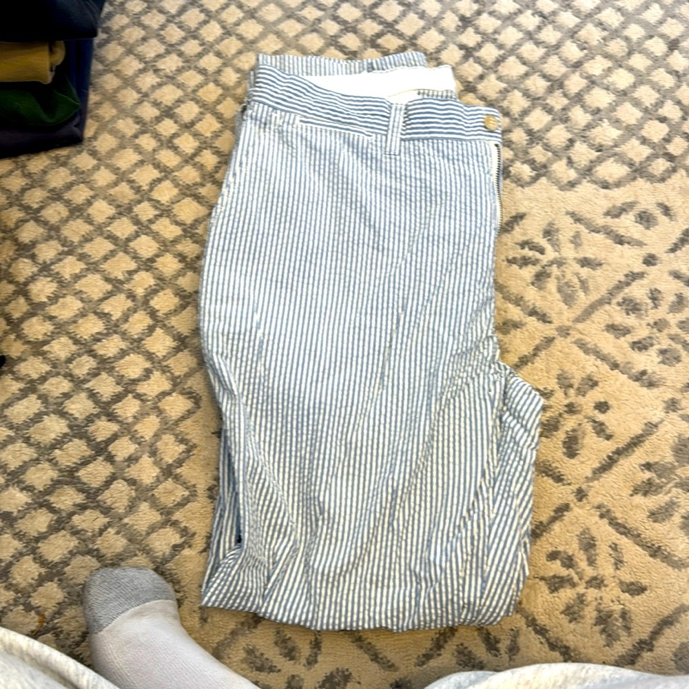 Light blue pinstripe lightweight pant